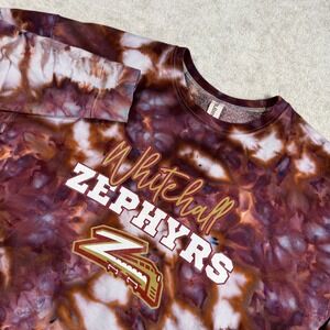 Tultex Sweatshirt Mens M Brown Tie Dye Whitehall Zephyrs Crewneck 340 Pullover
